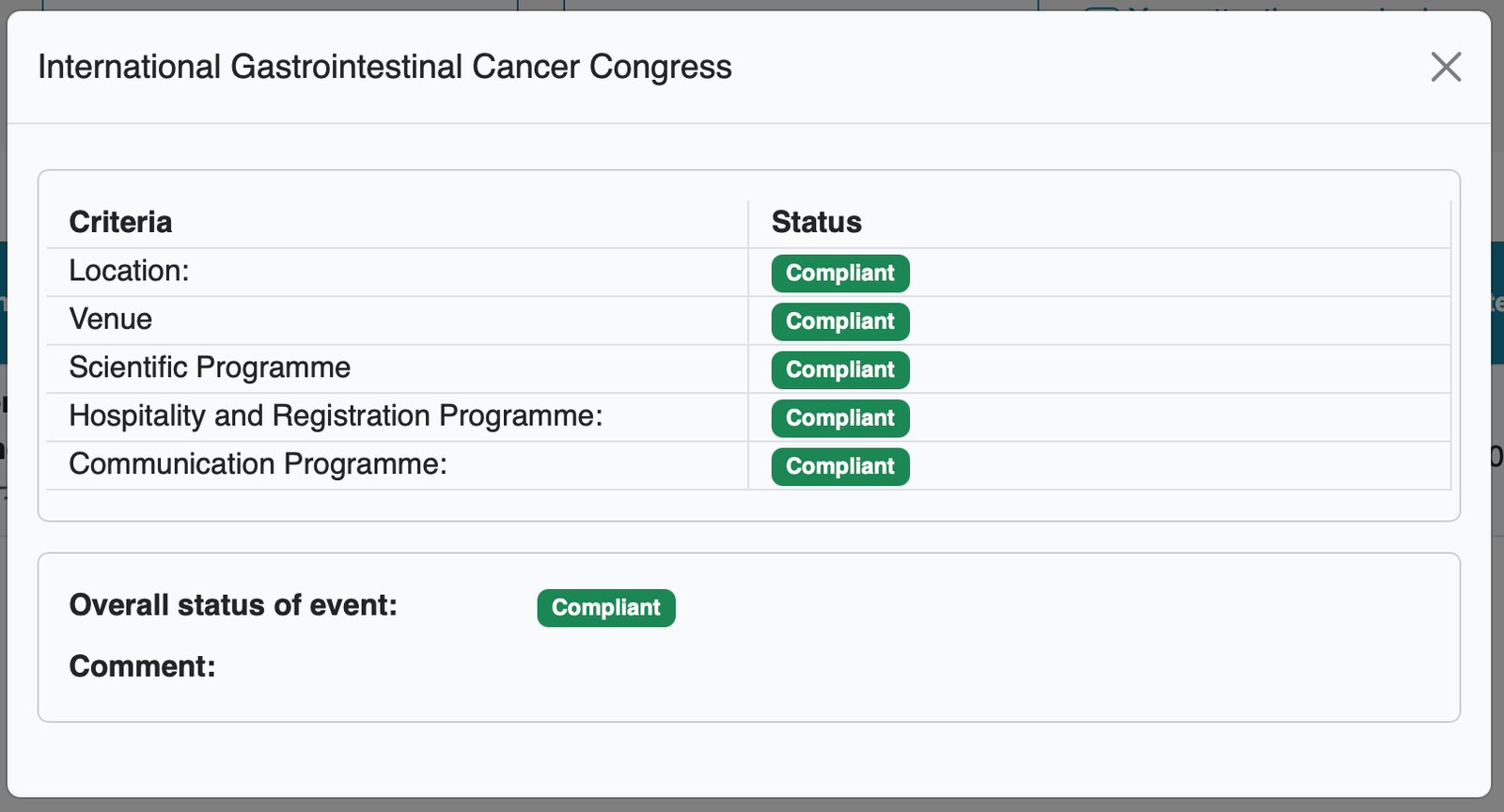 IQVIA CVS compliance criteria detail — IGCC 2026, all criteria Compliant
